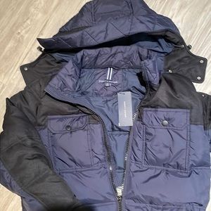 NWT* TOMMY HILFIGER MEN’S DOWN & FEATHER QUILTED PUFFER JACKET COAT W/ HOOD SZ M